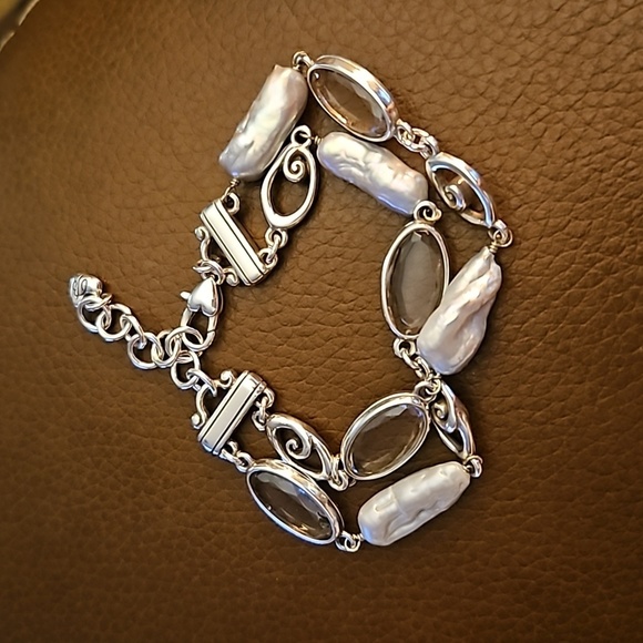 BRIGHTON 7th Heaven Baroque Pearl Crystal Chain Bracelet - Picture 2 of 6